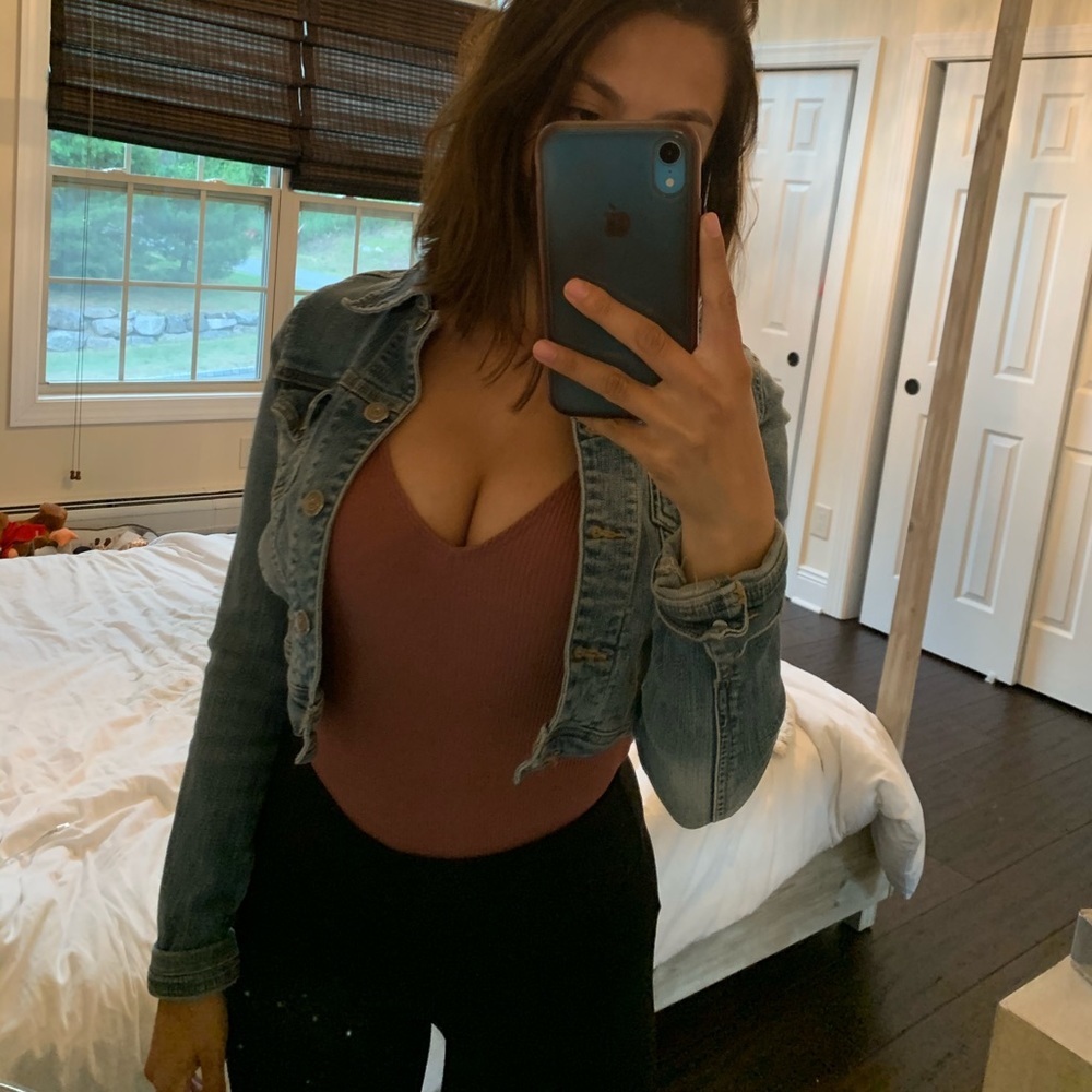 Cropped jean jacket
